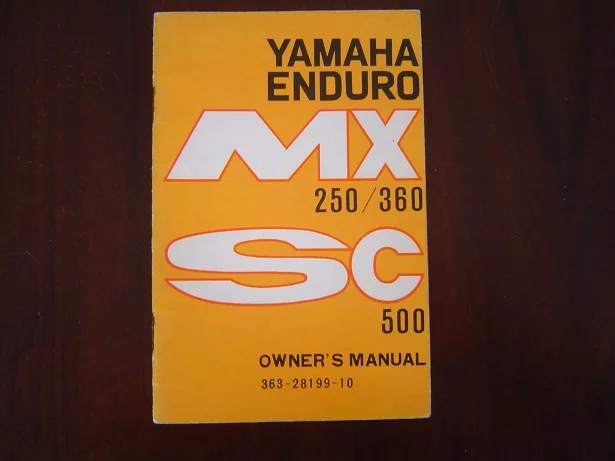 YAMAHA Enduro MX250 MX350 SC500 1973 motorcycle owner’s manual MX 250 360 SC 500