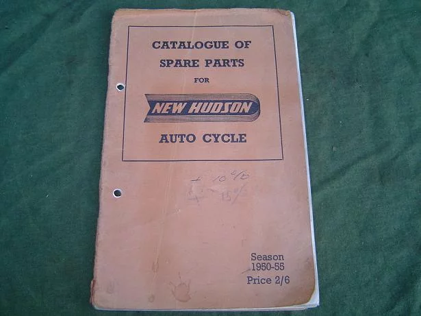 NEW HUDSON 1950 / 1955  autocycle spare parts catalogue