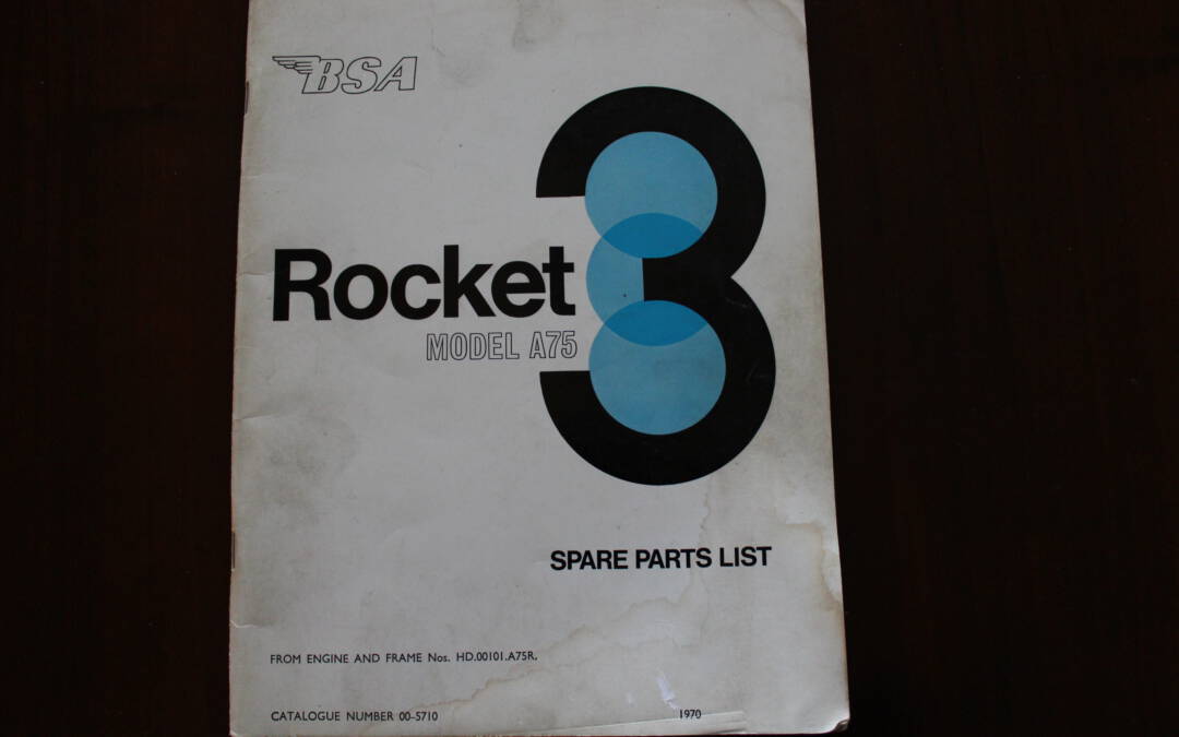 BSA A75 ROCKET 1970 motorcycle spare parts list