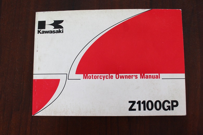 Kawasaki Z1100GP 1981 motorcycle owner’s manual GPz1100 Z1100-B1