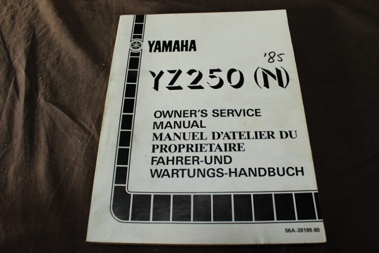 yamaha yz250N 1985 motorcycle owner's service manual