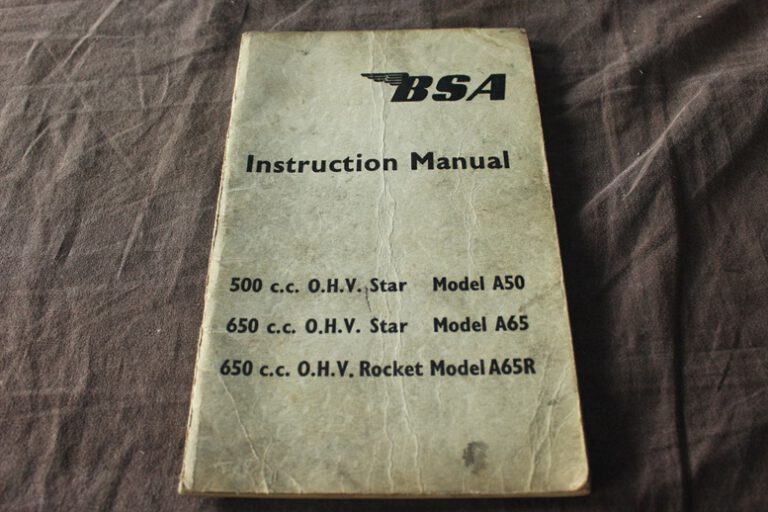 BSA A50 A65 A65R 1963 motorcycle owner's manual