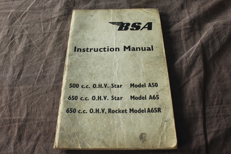 BSA A50 A65 A65R 1963 motorcycle owner's manual