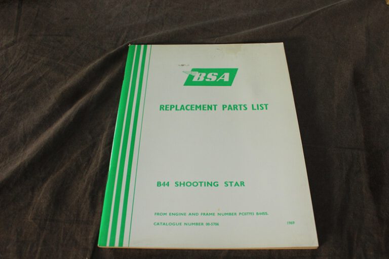 BSA B44 Shooting Star 1969 motorcycle parts list
