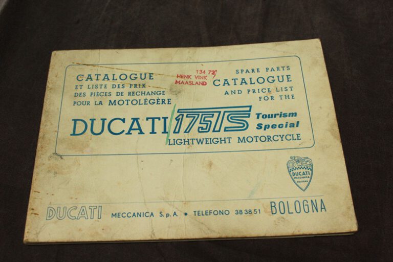 Ducati 175TS motorcycle parts list tourism special 175cc