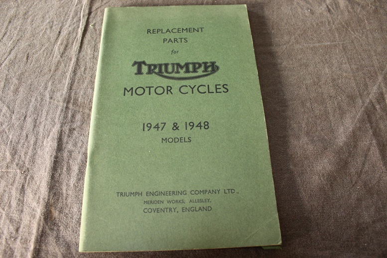 Triumph 1947/1948 motorcycle parts list
