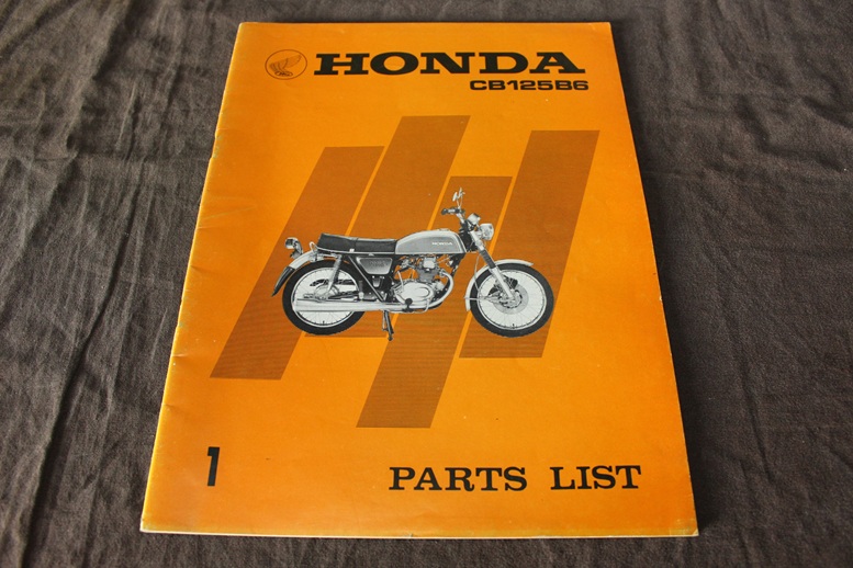 Honda CB125B6 1974 motorcycle parts list CB125 B