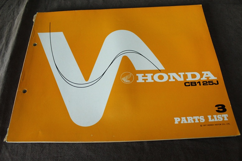 Honda CB125J 1977 motorcycle parts list CB125 J single