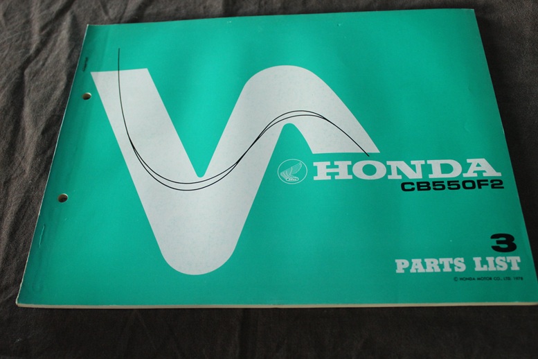 Honda CB550F2 1978 four motorcycle parts list CB550 F2