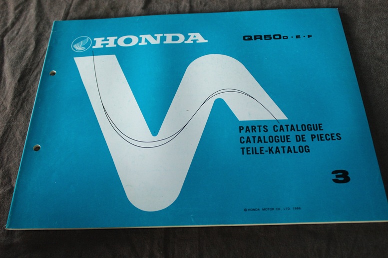 Honda QR50 1986 motorcycle parts catalogue QR 50 cross