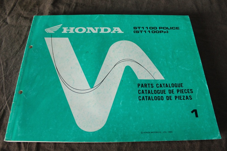 Honda ST1100 Police  1993 motorcycle parts catalogue ST1100Pp