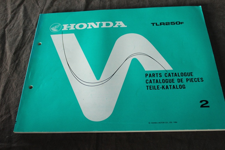 Honda TLR250 F 1986 motorcycle parts catalogue TLR 250 Trial