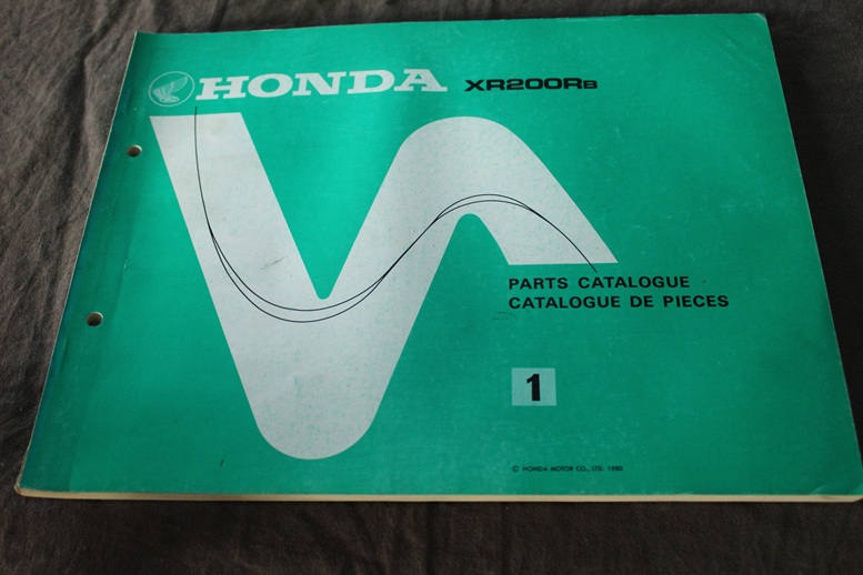 Honda XR200R 1980 motorcycle parts catalogue XR200 R