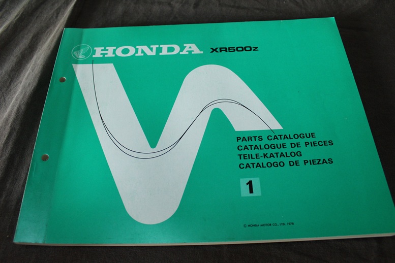 Honda XR500 1978 motorcycle parts catalogue XR500z teile katalog