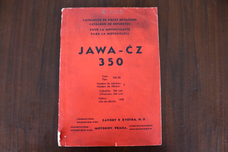 JAWA / CZ 350cc 1959 catalogue de pieces de detachees typ 354/04